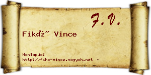 Fikó Vince névjegykártya